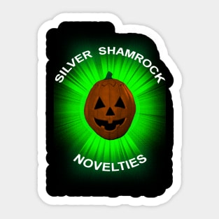 Silver Shamrock Pumpkin Head Sticker